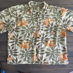 Joe Marlin Outfitters Floral Hibiscus Hawaiian Short Sleeve - Mens Size 2XL (X)